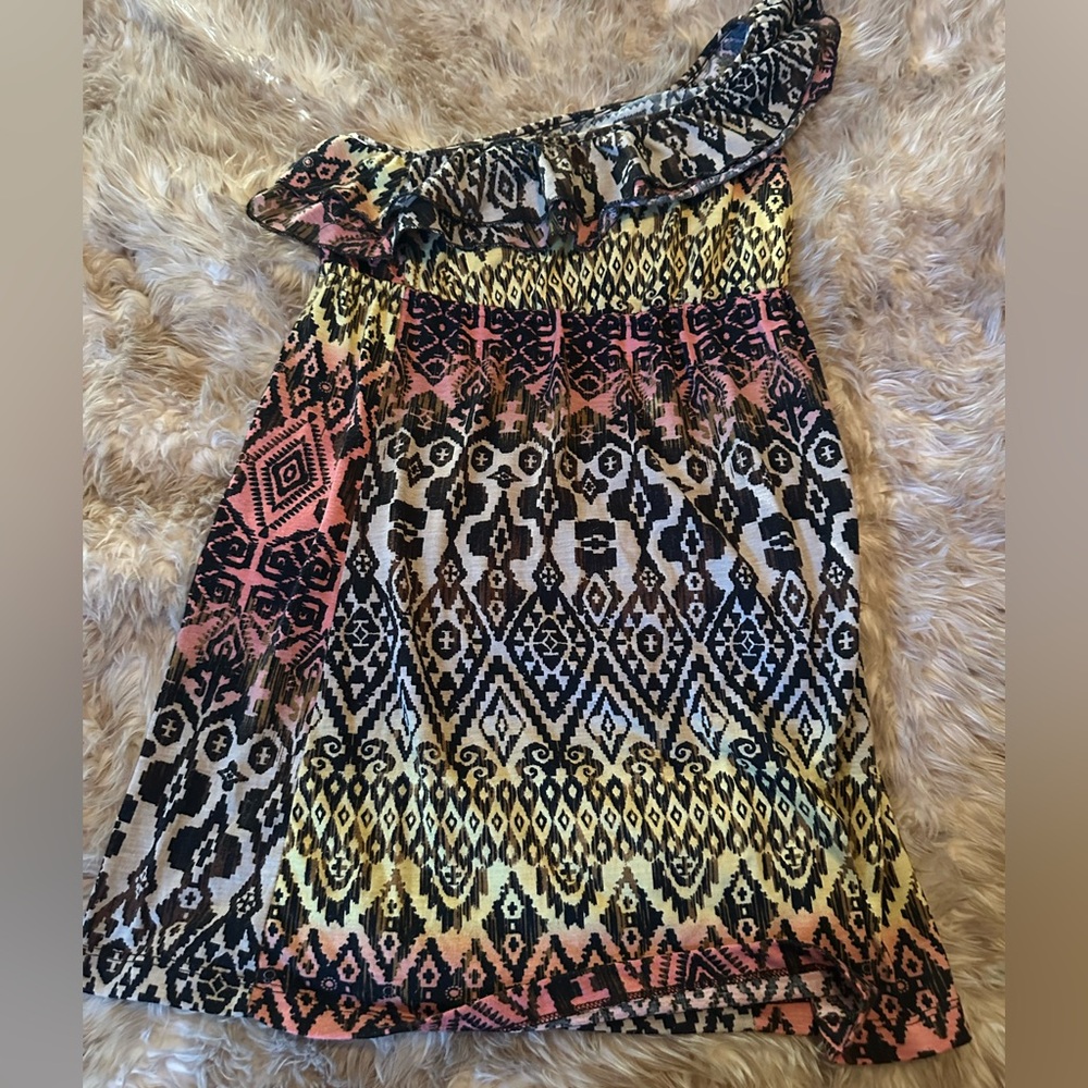 No Boundaries Asymmetrical Ruffled Dress